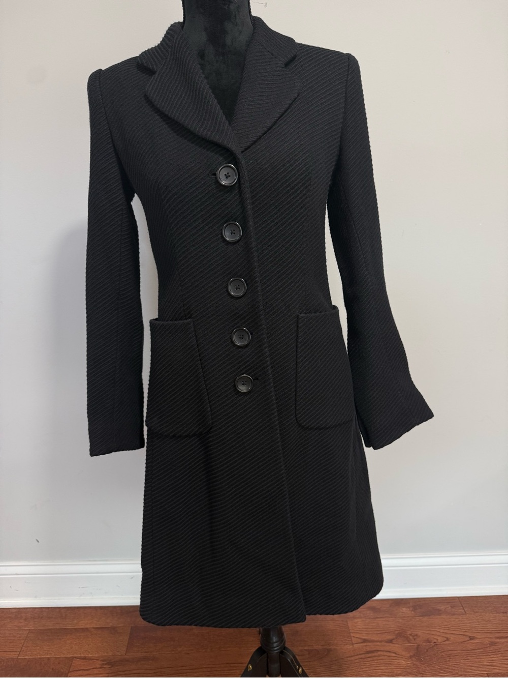 Black Women's Long Button Coat - Banana Republic